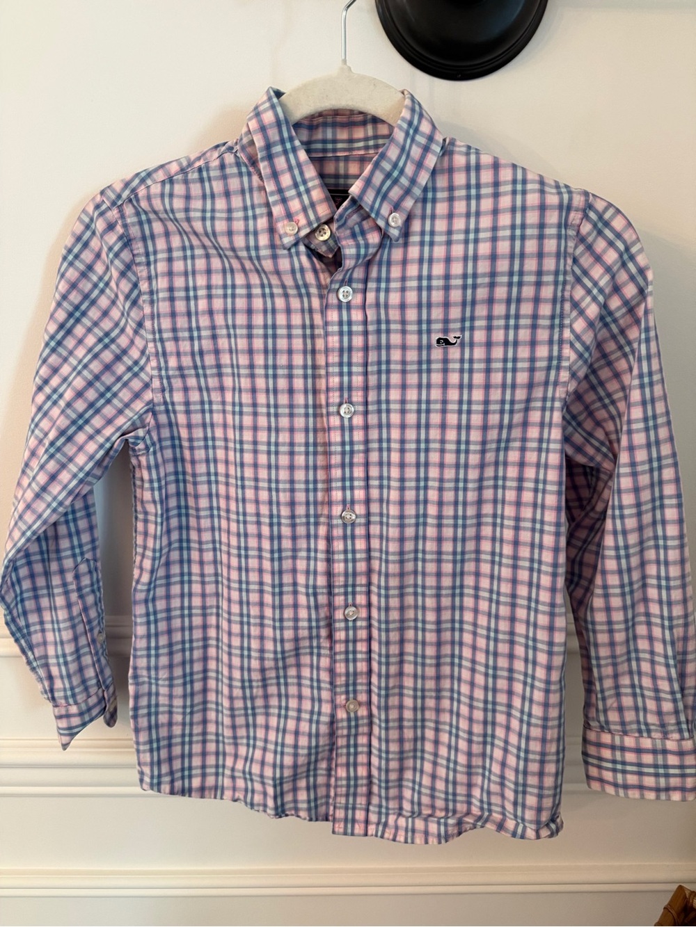 Vineyard Vines Pink and Blue Plaid Button-Down Shirt